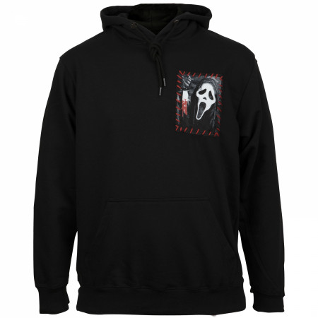 Scream Ghostface Pullover Hoodie with Hand Sewn Patches
